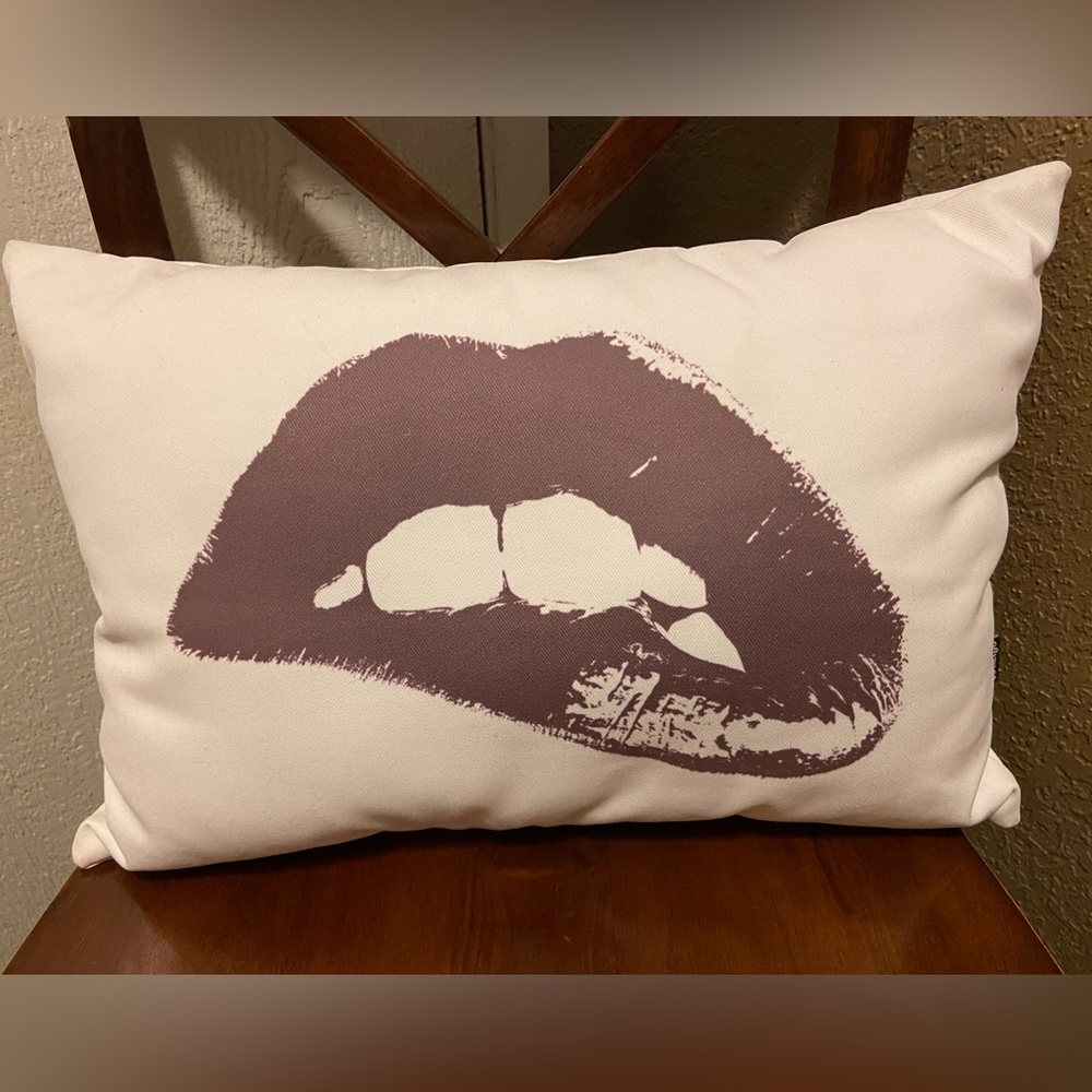 NWOT Society6 lip bite pillow